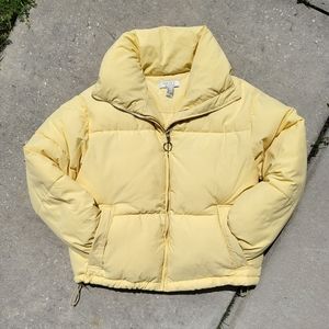 FOREVER 21 - Puffer Zip Coat - Yellow - Size Women's Medium